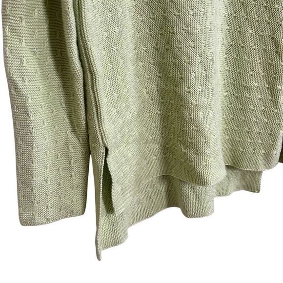Rachel Zoe Knit High Low Crew Neck Long Sleeve Pullover Sweater Green Large - Picture 4 of 9